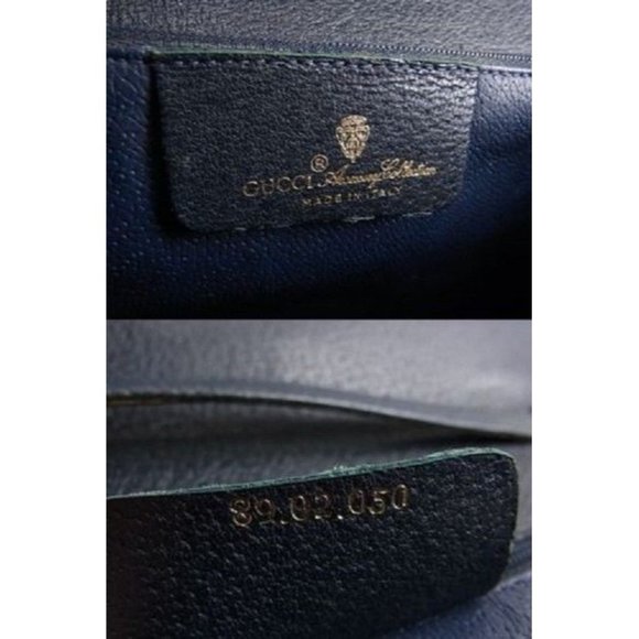 Gucci Navy Two Way Micro Guccissima Horsebit Canvas and Leather Small G Logo - Picture 10 of 10